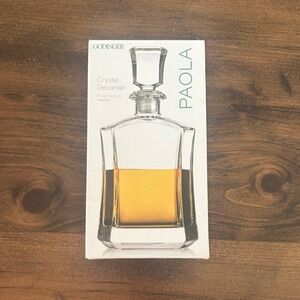 Godinger Paola Crystal Decanter 25oz Clear Lead Free Liquor Whiskey Gift Modern